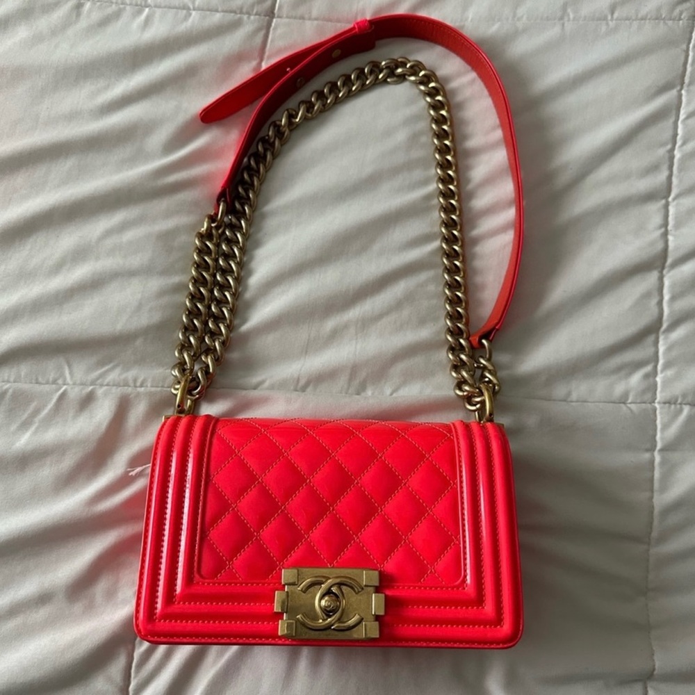 Chanel Small Patent Boy Bag